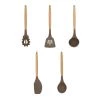 Menastyl Ustensiles De Cuisine Et De Pâtisserie Set De 5 Ustensiles En Silicone Et Manche En Bois -Poêles et wok Soldes set de 5 ustensiles en silicone et manche en bois