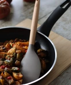 Menastyl Ustensiles De Cuisine Et De Pâtisserie Set De 5 Ustensiles En Silicone Et Manche En Bois -Poêles et wok Soldes set de 5 ustensiles en silicone et manche en bois 5