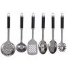 Wadiga Ustensiles De Cuisine Et De Pâtisserie Set De 6 Ustensiles De Cuisine En Acier Inoxydable Noir Et Chrome -Poêles et wok Soldes set de 6 ustensiles de cuisine en acier inoxydable noir et chrome