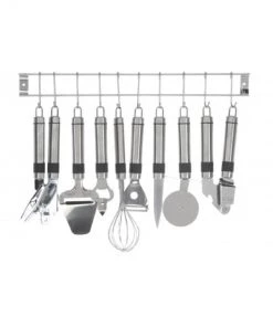 Wadiga Ustensiles De Cuisine Et De Pâtisserie Set De 8 Ustensiles De Cuisine En Acier Inoxydable Avec Support Mural
