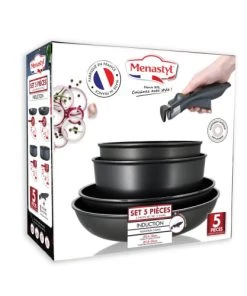 Menastyl Casseroles Set De Cuisson 5 Pièces Pour Induction En Aluminium -Poêles et wok Soldes set de cuisson 5 pieces pour induction en aluminium 1