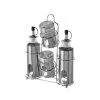 Wadiga Ustensiles De Cuisine Et De Pâtisserie Set Huile, Vinaigre, Poivre Et Sel Avec Support En Métal Chromé -Poêles et wok Soldes set huile vinaigre poivre et sel avec support en metal chrome