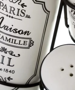 Wadiga Ustensiles De Cuisine Et De Pâtisserie Set Huile, Vinaigre, Poivre Et Sel Avec Support En Métal Noir -Poêles et wok Soldes set huile vinaigre poivre et sel avec support en metal noir 5