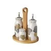 Wadiga Ustensiles De Cuisine Et De Pâtisserie Set Huile, Vinaigre, Poivre Et Sel Support En Bois -Poêles et wok Soldes set huile vinaigre poivre et sel support en bois