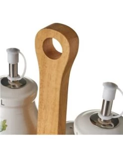 Wadiga Ustensiles De Cuisine Et De Pâtisserie Set Huile, Vinaigre, Poivre Et Sel Support En Bois -Poêles et wok Soldes set huile vinaigre poivre et sel support en bois 7