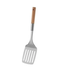 Wadiga Ustensiles De Cuisine Et De Pâtisserie Spatule En Acier Inoxydable Et Bois Hêtre