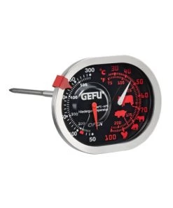 GEFU Ustensiles De Cuisine Et De Pâtisserie Thermomètre à Rôti Et à Four 3 En 1 En Acier Inoxydable Argent