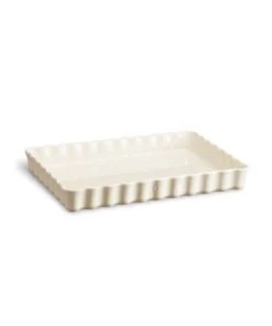 Emile Henry Plats à Four Tourtière Rectangle 34 Cm En Céramique Beige