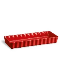 Emile Henry Plats à Four Tourtière Rectangle 36 Cm En Céramique Rouge