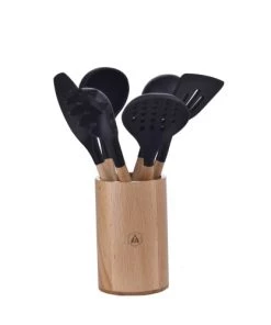 Laguiole Ustensiles De Cuisine Et De Pâtisserie Ustensiles De Cuisine En Bois Et Silicone - Lot De 5