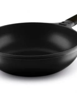 Castey Poêles Et Wok Wok 28cm Antiadhésif, Fonte D’aluminium, Manche Amovible, Tous Feux