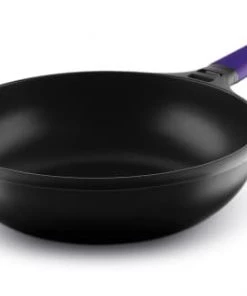 Castey Poêles Et Wok Wok 28cm Antiadhésif, Fonte D’aluminium, Manche Amovible, Tous Feux